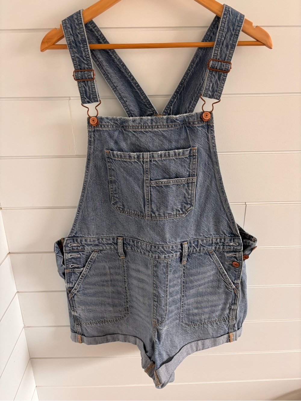 AE American Eagle Tomgirl Denim Shortalls Overalls